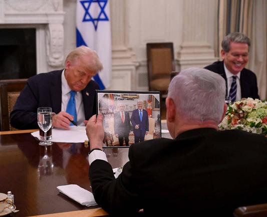 US-Präsident Donald Trump mit dem israelischen Premierminister Benjamin Netanyahu im Weissen Haus. Washington, D.C. am 04.02.2025. Foto IMAGO / ZUMA Press Wire
