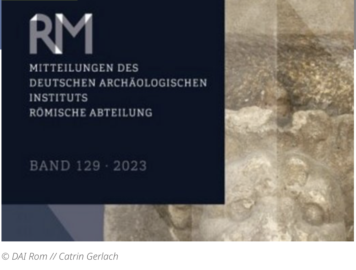 Screenshot of the Römische Mitteilungen's volume 129, 2023 cover title.