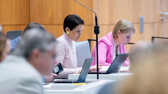 Abgeordnete der AfD-Fraktion an Ihren Plätzen im Plenarsaal.